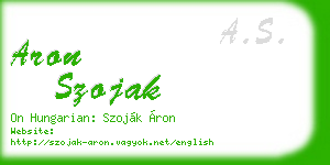 aron szojak business card